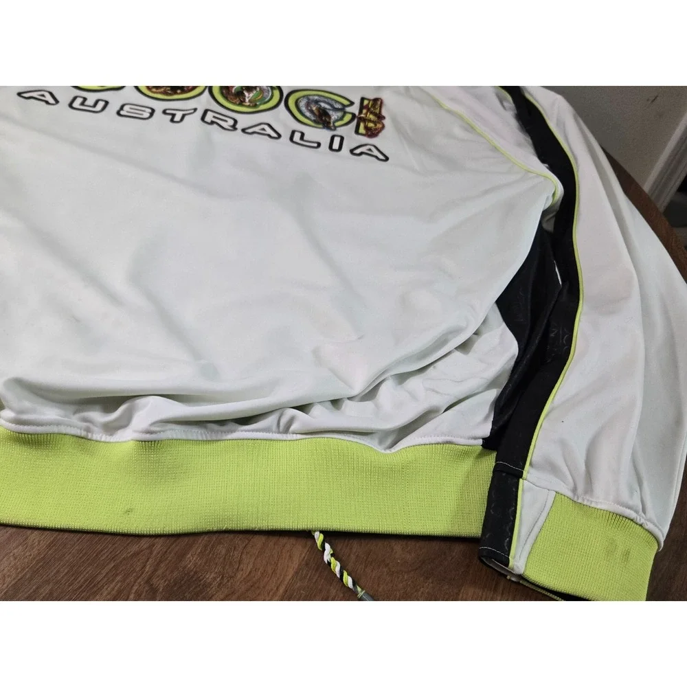 Coogi Jacket Mens Size 5XL Black White Lime Green Vintage Patches Full Zip‎